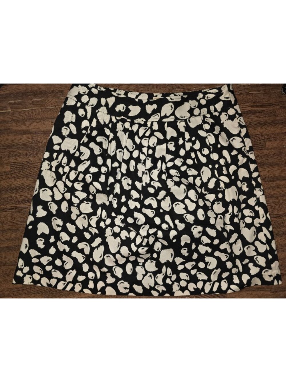 Michael Kors Womens Black & White Animal Print Skirt Size 10 Cotton Blend